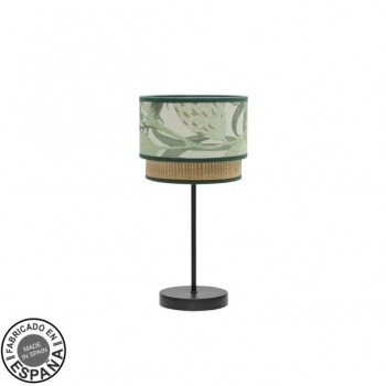 Distribuidor - Lâmpadas Diversas | Sobre Mesas Moderno | SOBREMESA PEQUEÑO CONGO 1XE14 NEGRO/VERDE-NATURAL 42X18X18 CM Ref: 224971009